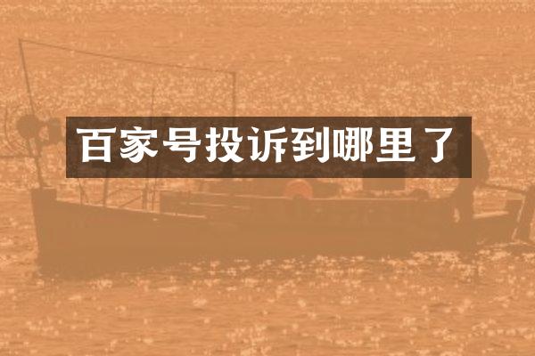 百家号投诉到哪里了