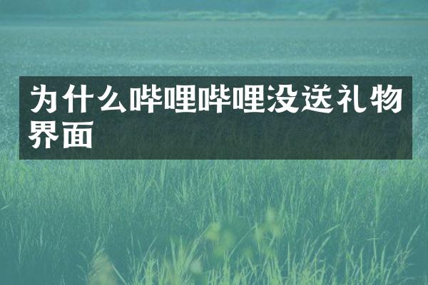 为什么哔哩哔哩没送礼物界面