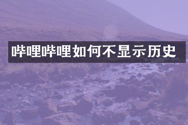 哔哩哔哩如何不显示历史