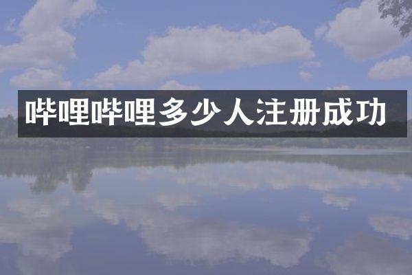 哔哩哔哩多少人注册成功