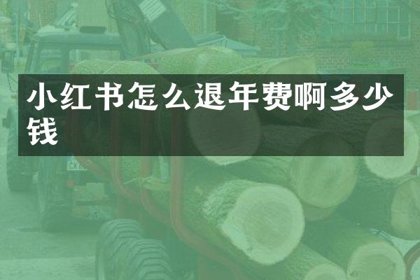 小红书怎么退年费啊多少钱