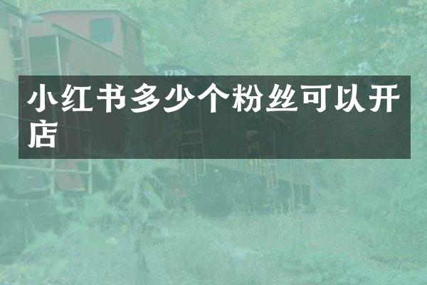 小红书多少个粉丝可以开店