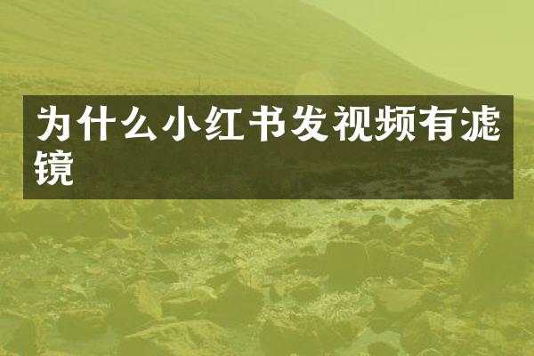 为什么小红书发视频有滤镜