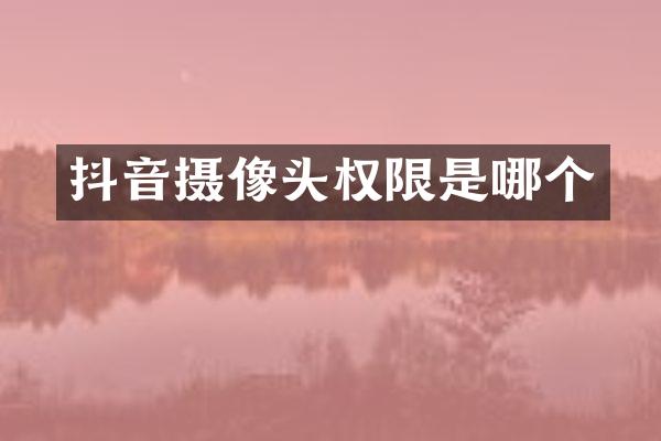 抖音摄像头权限是哪个