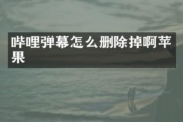 哔哩弹幕怎么删除掉啊苹果