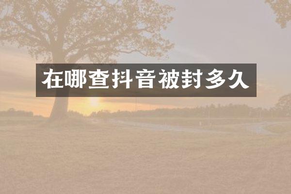 在哪查抖音被封多久