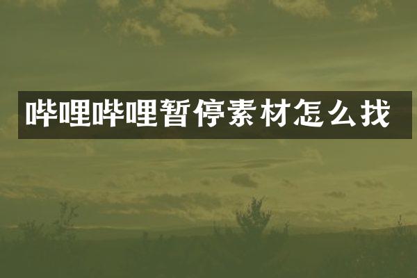 哔哩哔哩暂停素材怎么找