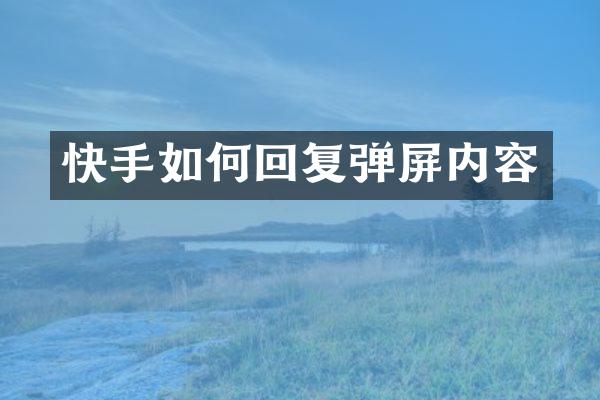 快手如何回复弹屏内容