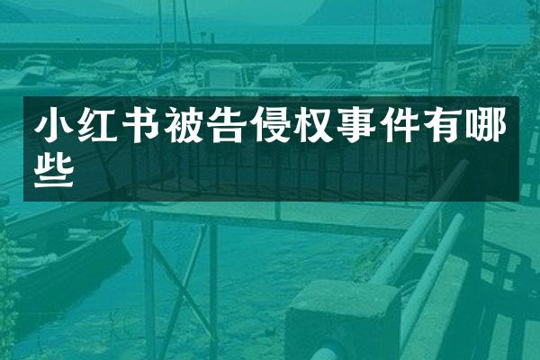 小红书被告侵权事件有哪些