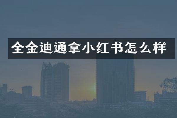 全金迪通拿小红书怎么样