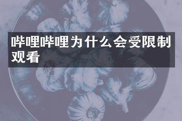 哔哩哔哩为什么会受限制观看