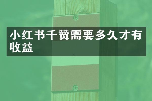 小红书千赞需要多久才有收益