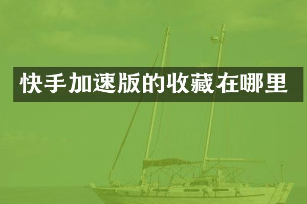 快手加速版的收藏在哪里