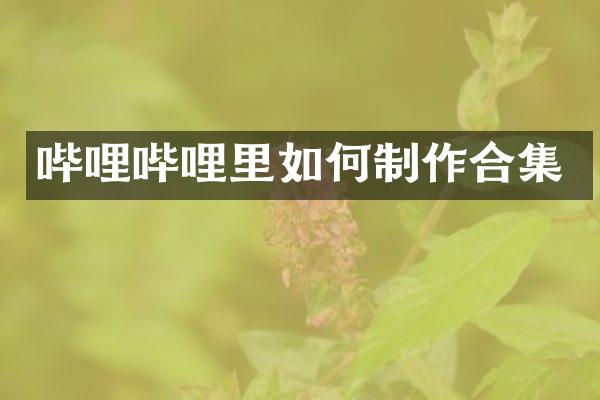 哔哩哔哩里如何制作