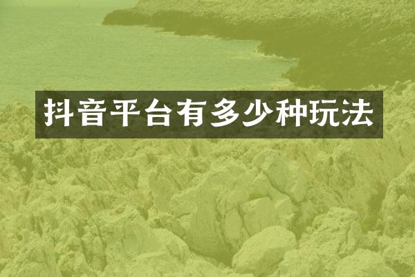 抖音平台有多少种玩法