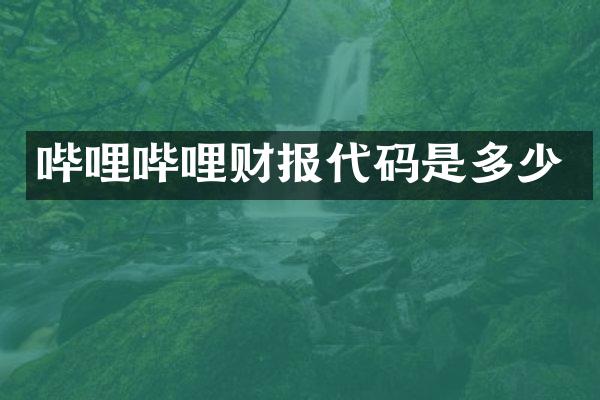 哔哩哔哩财报代码是多少