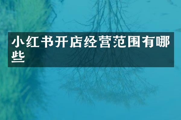 小红书开店经营范围有哪些