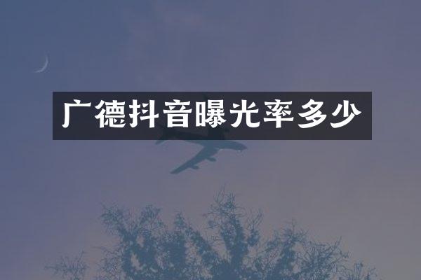 广德抖音曝光率多少