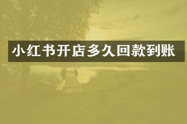 小红书开店多久回款到账