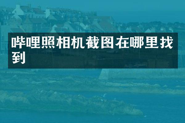 哔哩照相机截图在哪里找到