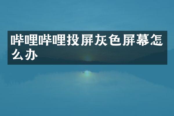 哔哩哔哩投屏灰色屏幕怎么办