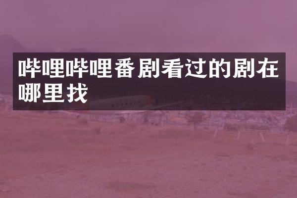 哔哩哔哩番剧看过的剧在哪里找