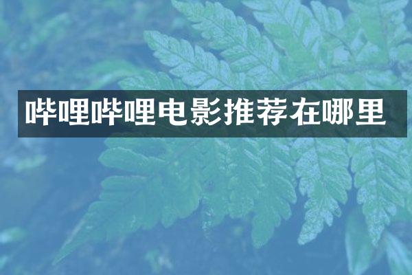 哔哩哔哩电影推荐在哪里