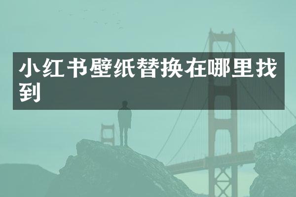 小红书壁纸替换在哪里找到