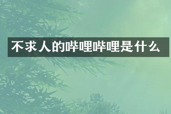 不求人的哔哩哔哩是什么