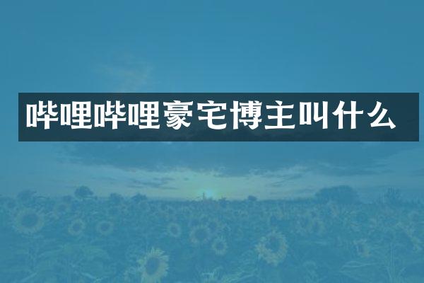 哔哩哔哩豪宅博主叫什么