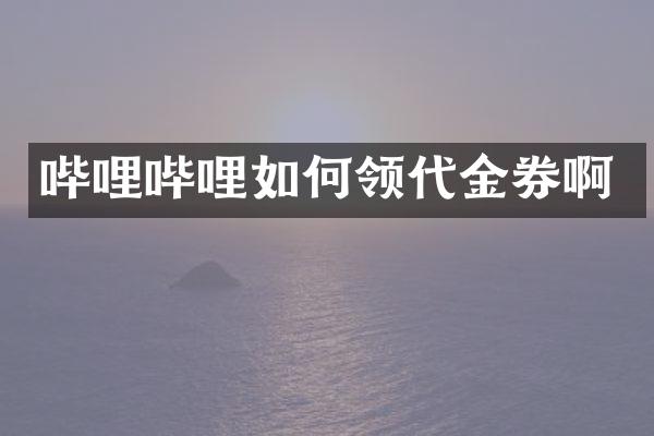哔哩哔哩如何领代金券啊