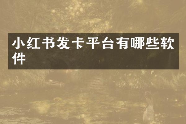 小红书发卡平台有哪些软件