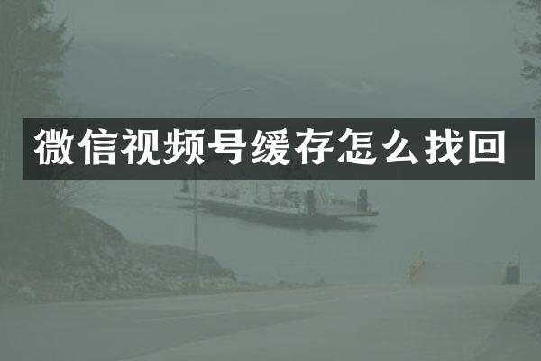 微信视频号缓存怎么找回