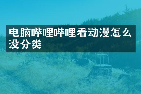 电脑哔哩哔哩看动漫怎么没分类
