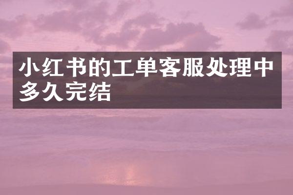 小红书的工单客服处理中多久完结