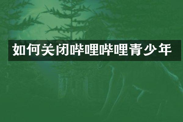 如何关闭哔哩哔哩青少年