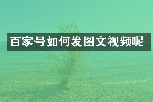 百家号如何发图文视频呢