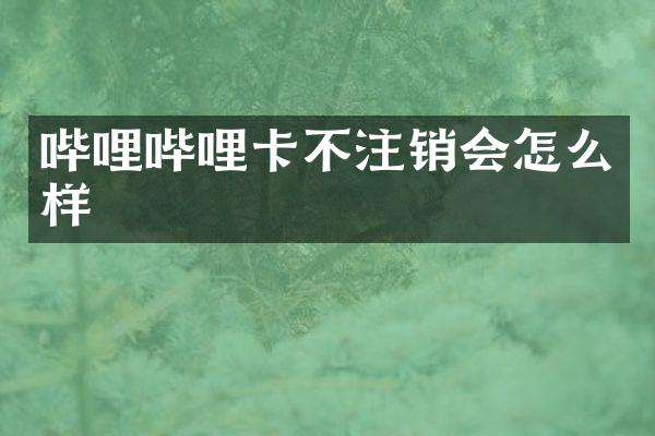 哔哩哔哩卡不注销会怎么样