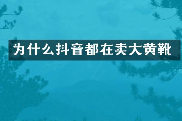 为什么抖音都在卖大黄靴