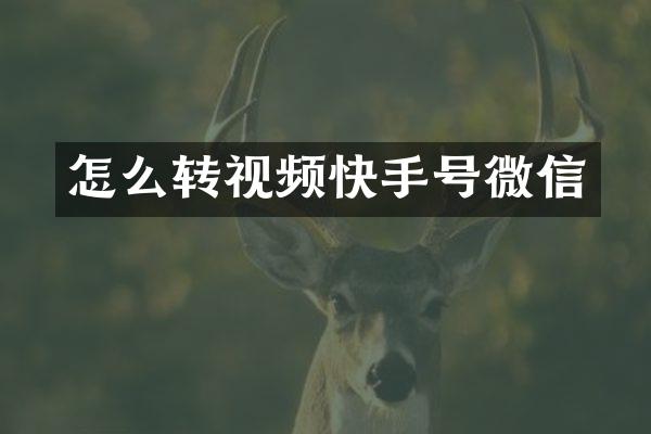 怎么转视频快手号微信