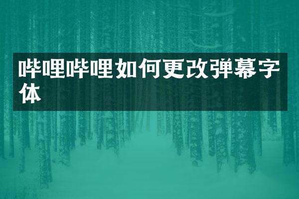哔哩哔哩如何更改弹幕字体