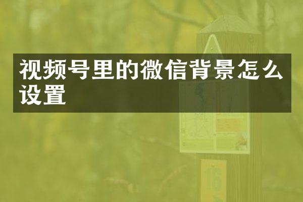视频号里的微信背景怎么设置