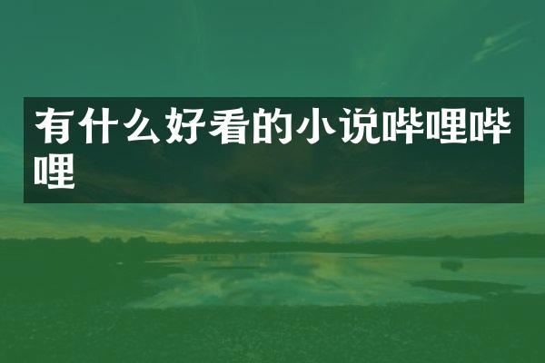 有什么好看的小说哔哩哔哩