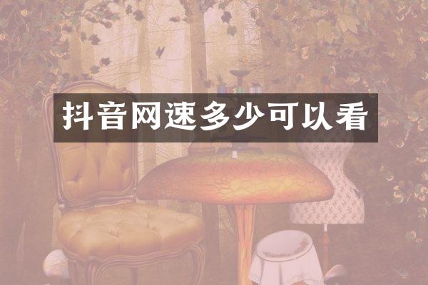抖音网速多少可以看