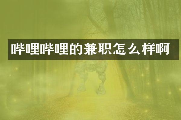 哔哩哔哩的兼职怎么样啊