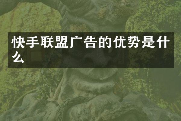 快手联盟广告的优势是什么