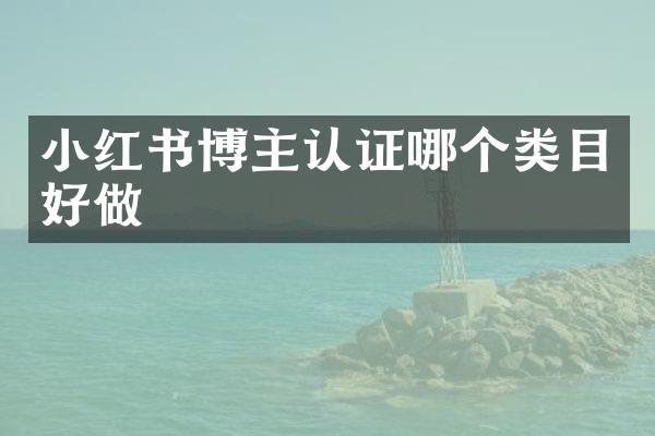 小红书博主认证哪个类目好做