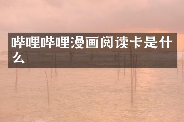 哔哩哔哩漫画阅读卡是什么