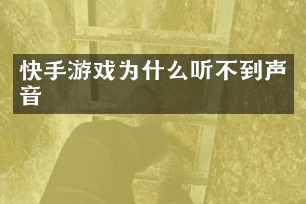 快手游戏为什么听不到声音