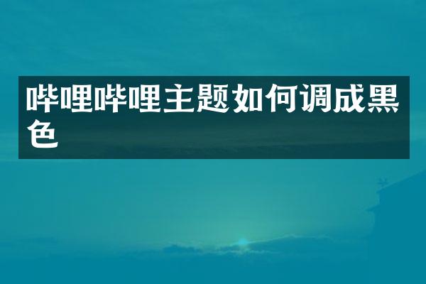 哔哩哔哩主题如何调成黑色